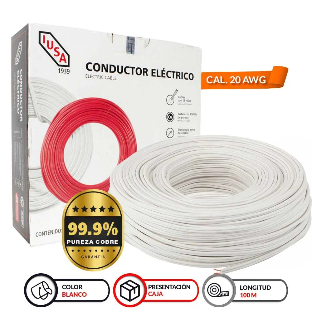 CABLE  FLEX. POT 18 BLANCO MT. IUSA